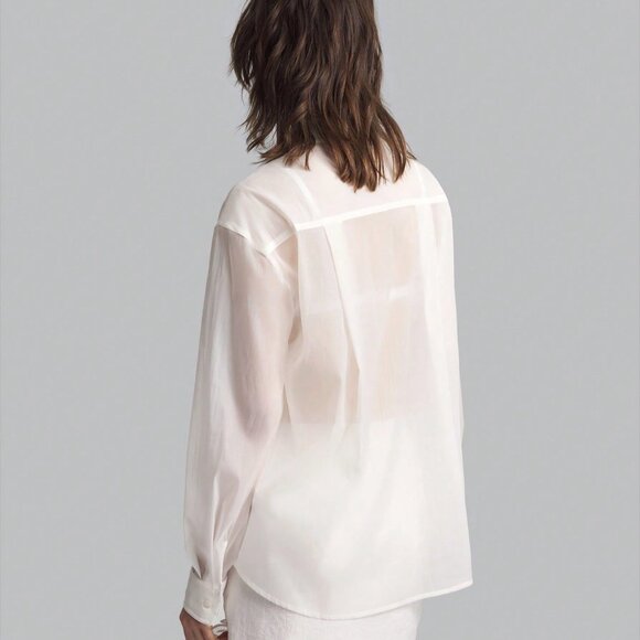 Women's Floral 3d Embellished Long Sleeve Blouse white - Picture 2 of 9